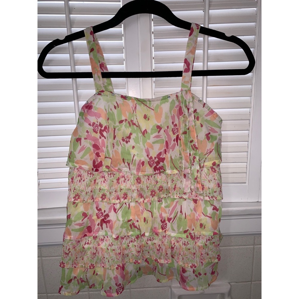 Justice Just For Girls Multicolor Ruffle Bow Tank